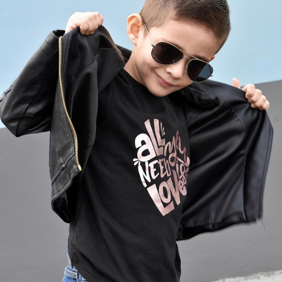 Kids Black faux leather Unisex jackets - Picture 3 of 8